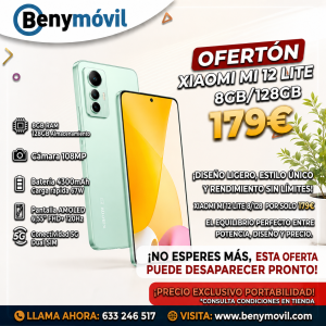 Xiaomi Mi 12 Lite 8/128GB — Diseño Premium y 5G